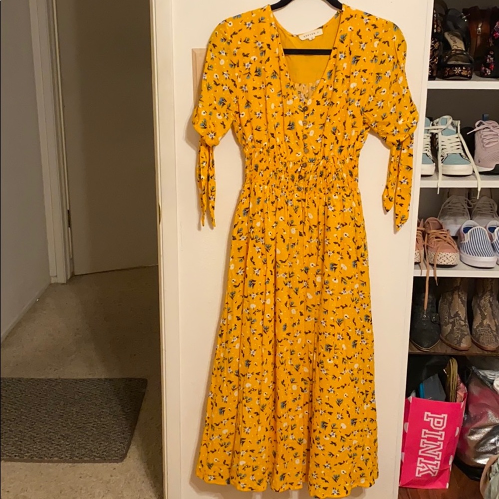 Jessakae yellow and blue floral dress.